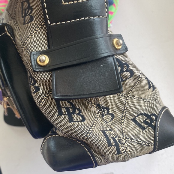 Dooney & Bourke Black And Grey Double Pocket Tote Bag - Picture 9 of 13